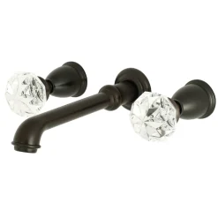 Kingston Brass Krystal Onyx Wall Mount Two-Handle Bathroom Faucet