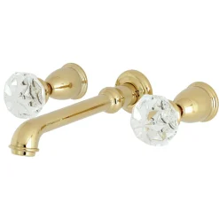 Kingston Brass Krystal Onyx Wall Mount Two-Handle Bathroom Faucet