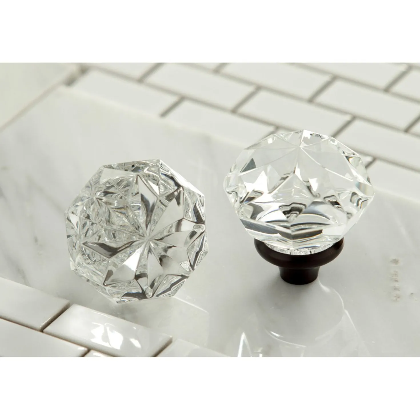 Kingston Brass Krystal Onyx Wall Mount Two-Handle Bathroom Faucet