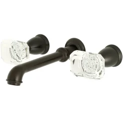 Kingston Brass Krystal Onyx Wall Mount 2-Handle Bathroom Faucet