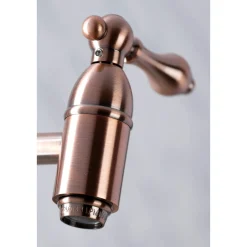 Kingston Brass KS310ALAC Restoration Wall Mount Pot Filler Kitchen Faucet, Antique Copper