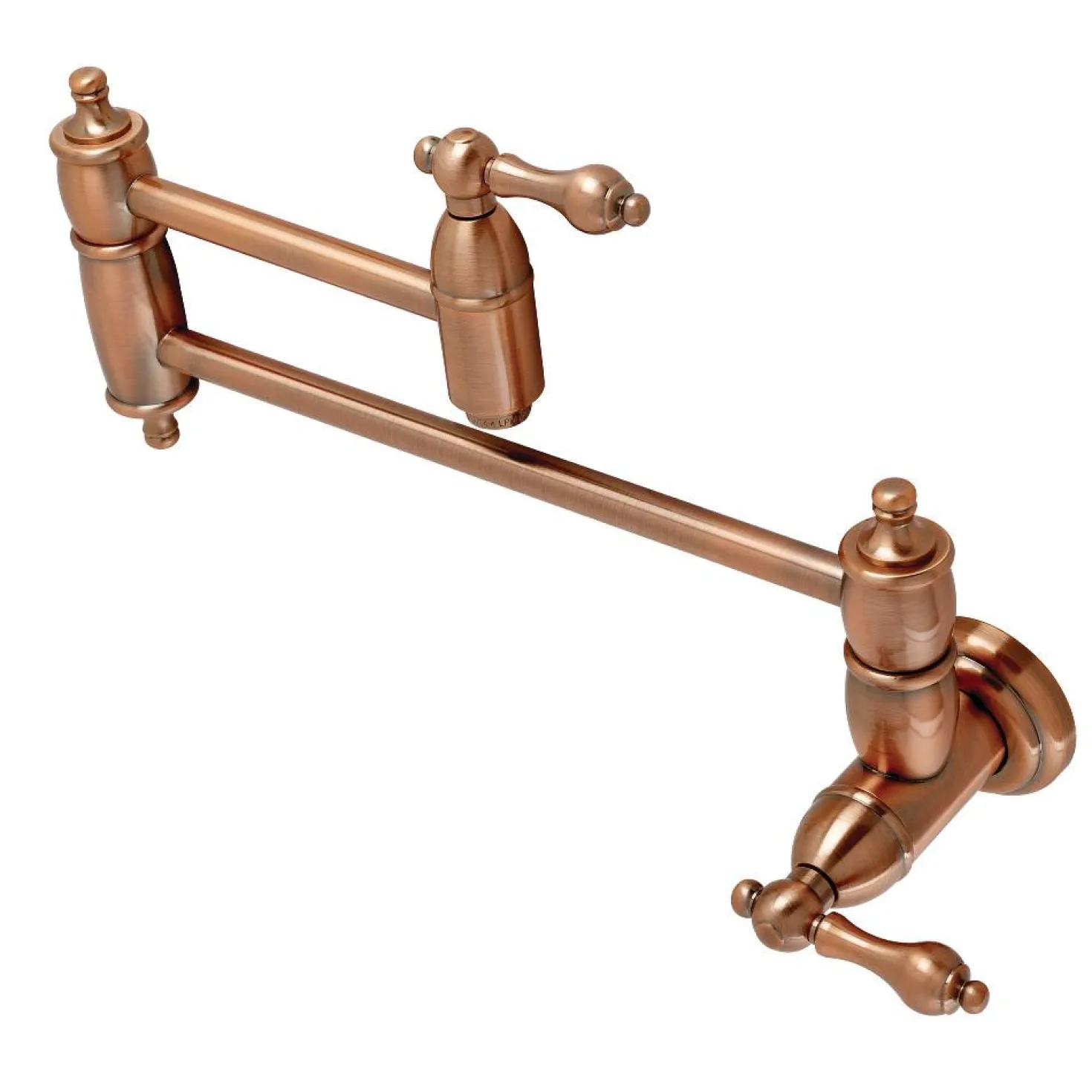 Kingston Brass KS310ALAC Restoration Wall Mount Pot Filler Kitchen Faucet, Antique Copper