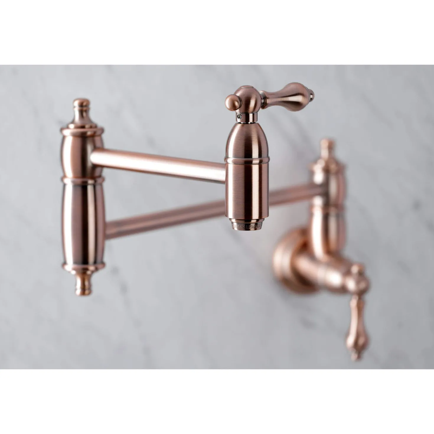 Kingston Brass KS310ALAC Restoration Wall Mount Pot Filler Kitchen Faucet, Antique Copper