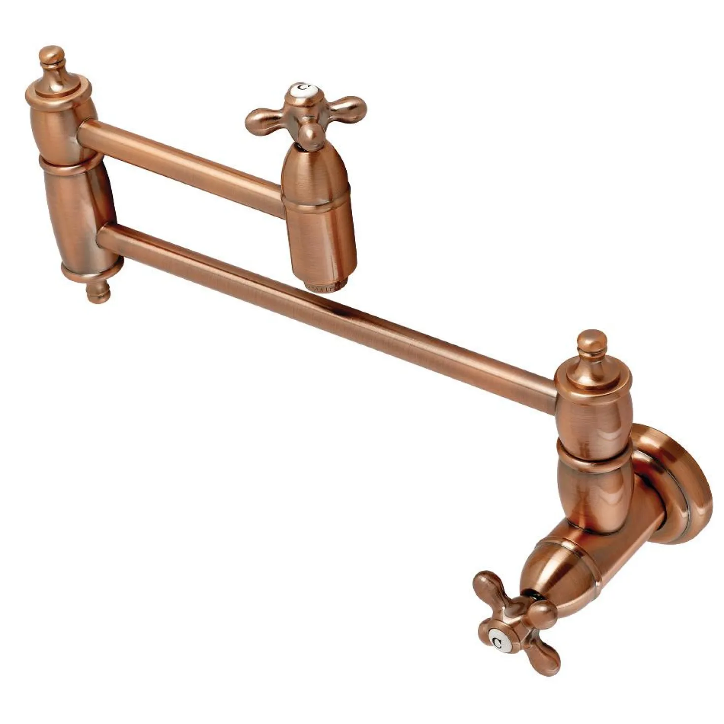 Kingston Brass KS310AXAC Restoration Wall Mount Pot Filler Kitchen Faucet, Antique Copper