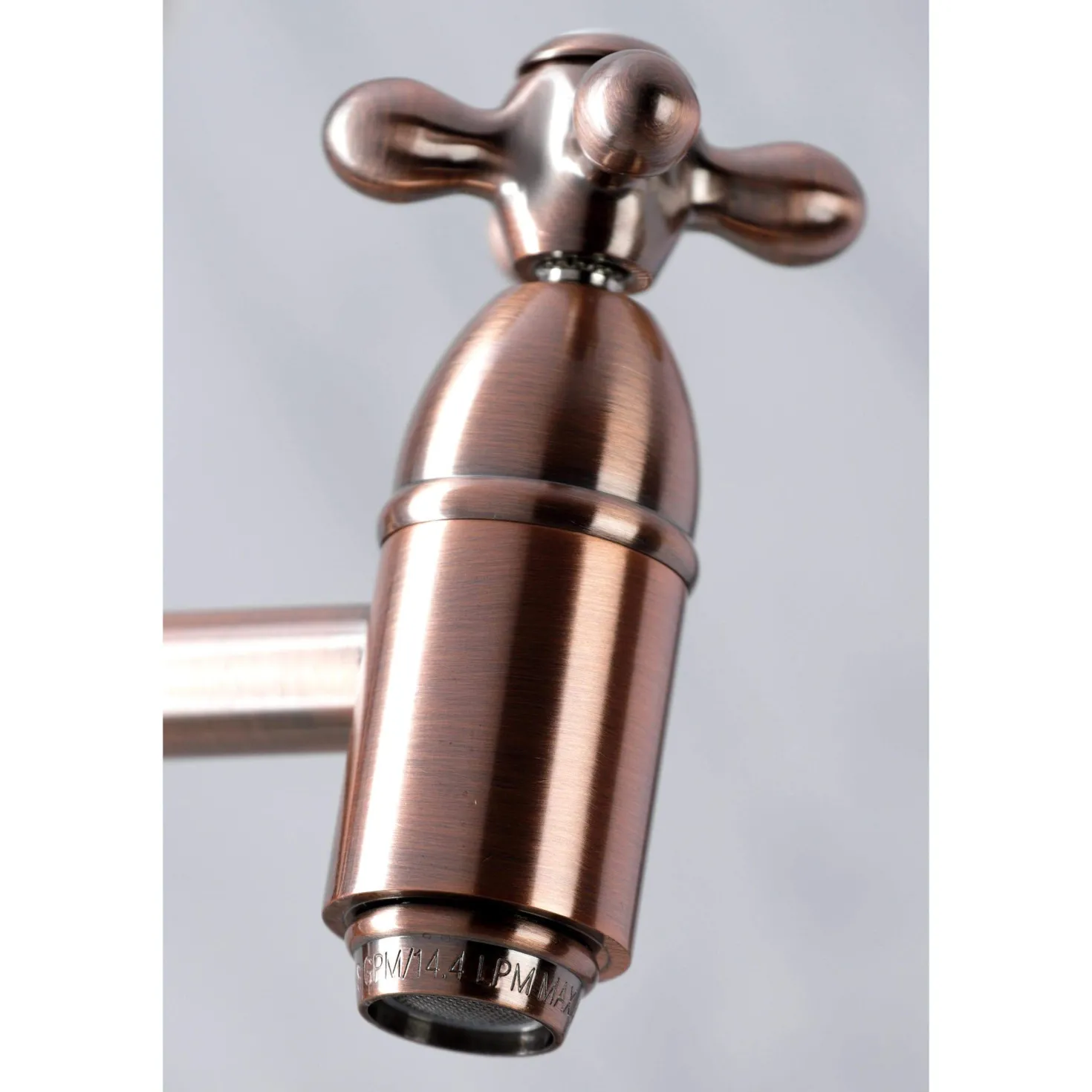 Kingston Brass KS310AXAC Restoration Wall Mount Pot Filler Kitchen Faucet, Antique Copper