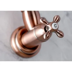 Kingston Brass KS310AXAC Restoration Wall Mount Pot Filler Kitchen Faucet, Antique Copper
