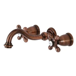 Kingston Brass KS312AXAC Vintage 2-Handle Wall Mount Bathroom Faucet, Antique Copper