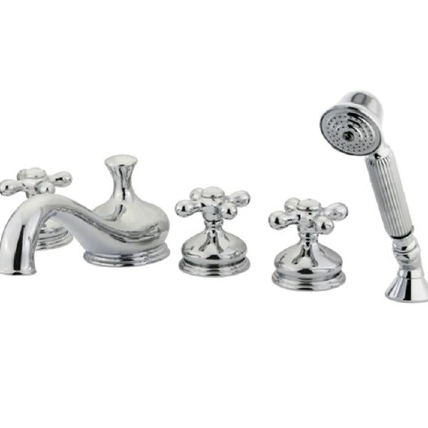 Kingston Brass KS33315AX Royale Three Handle Roman Tub Filler with Hand Shower