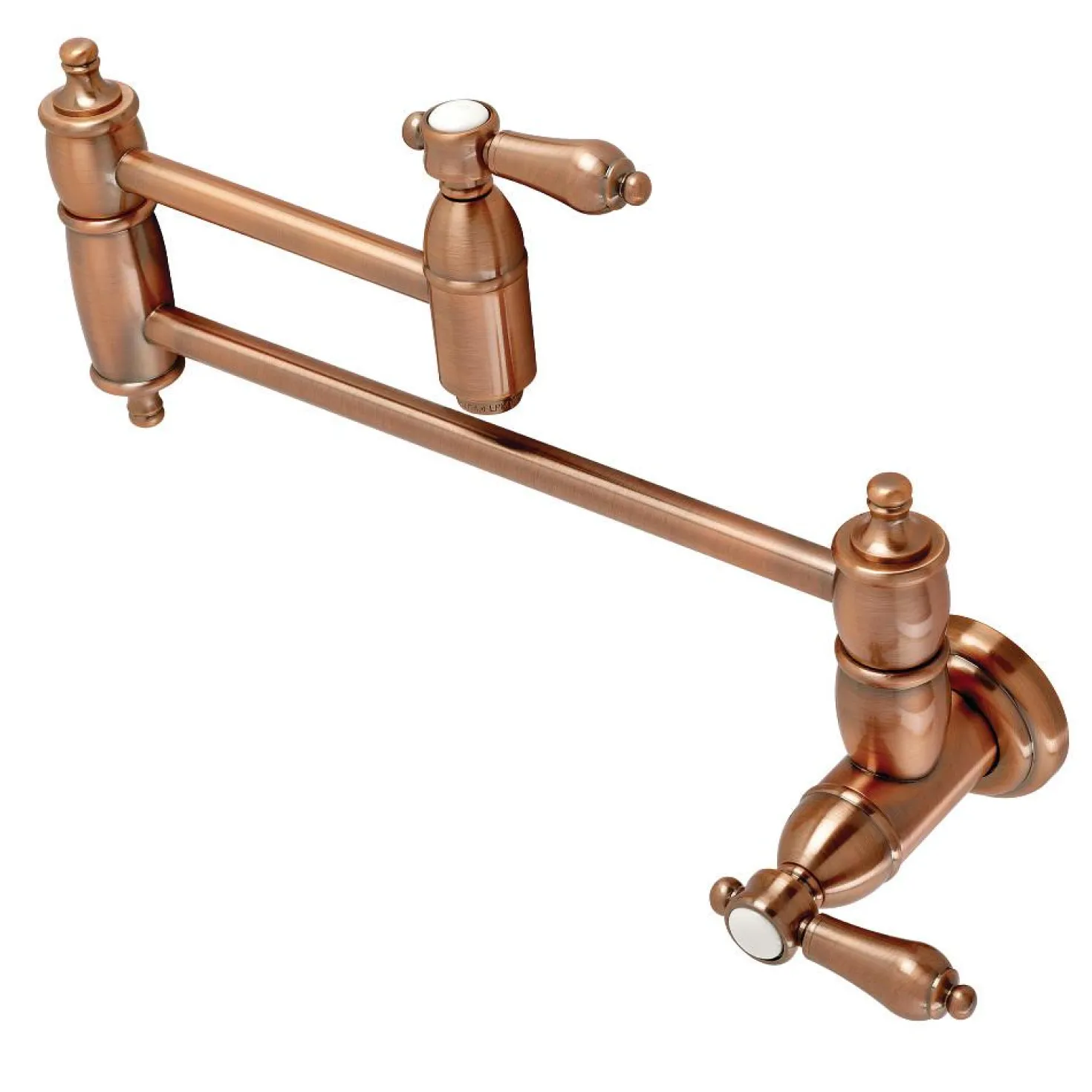 Kingston Brass KS310BALAC Heirloom Wall Mount Pot Filler Kitchen Faucet, Antique Copper