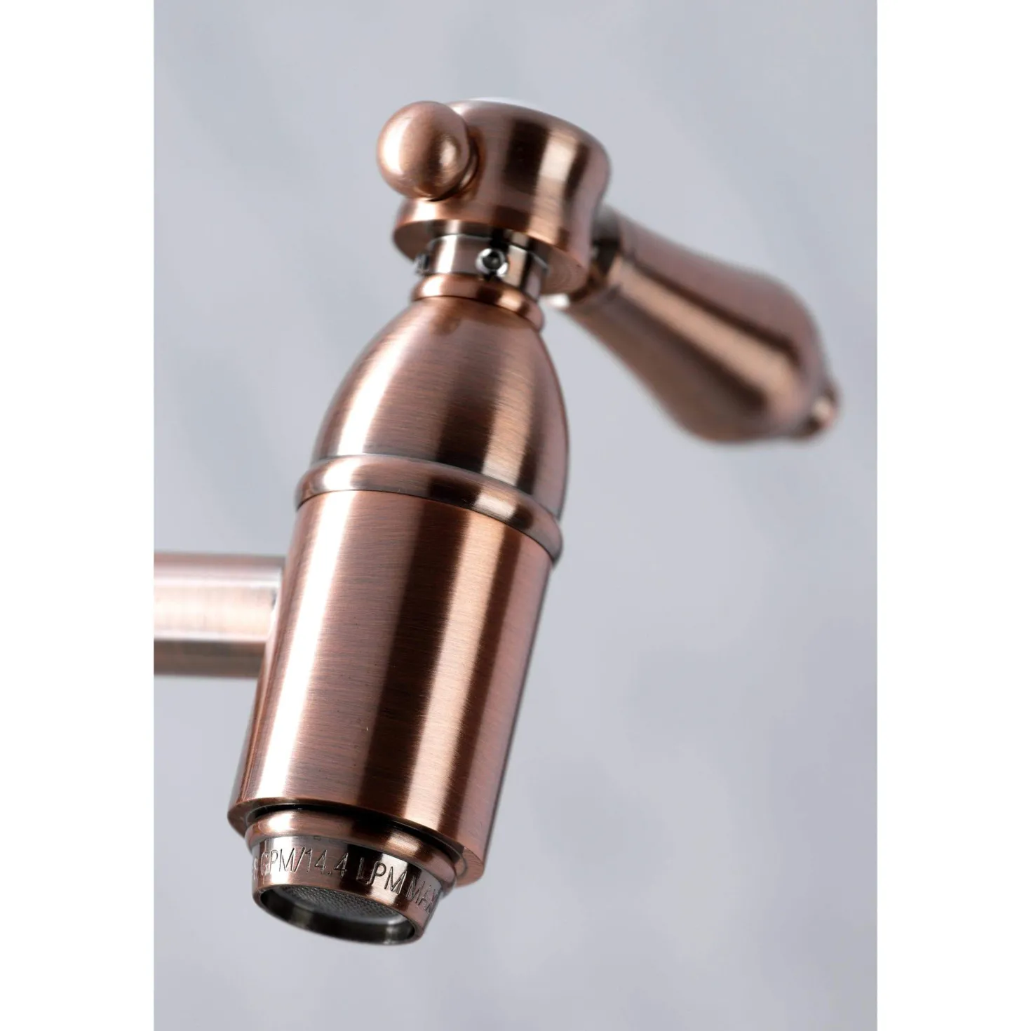 Kingston Brass KS310BALAC Heirloom Wall Mount Pot Filler Kitchen Faucet, Antique Copper