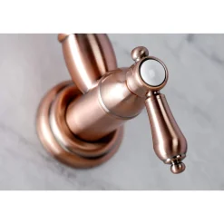 Kingston Brass KS310BALAC Heirloom Wall Mount Pot Filler Kitchen Faucet, Antique Copper