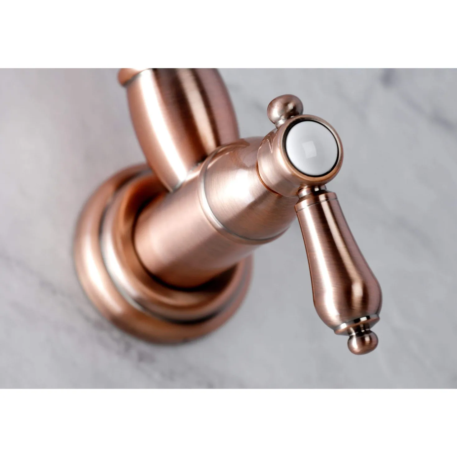 Kingston Brass KS310BALAC Heirloom Wall Mount Pot Filler Kitchen Faucet, Antique Copper