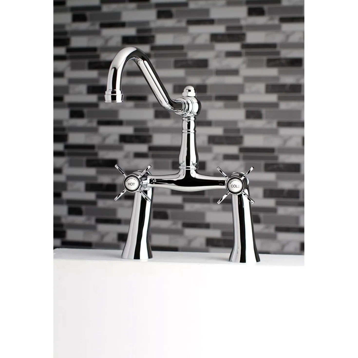 Kingston Brass KS3231BEX 7" Center Deck Mount Tub Faucet in Polished Chrome