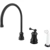 Kingston Brass KS3815BL Single Handle Widespread Kitchen Faucet with Non-Metallic Sprayer