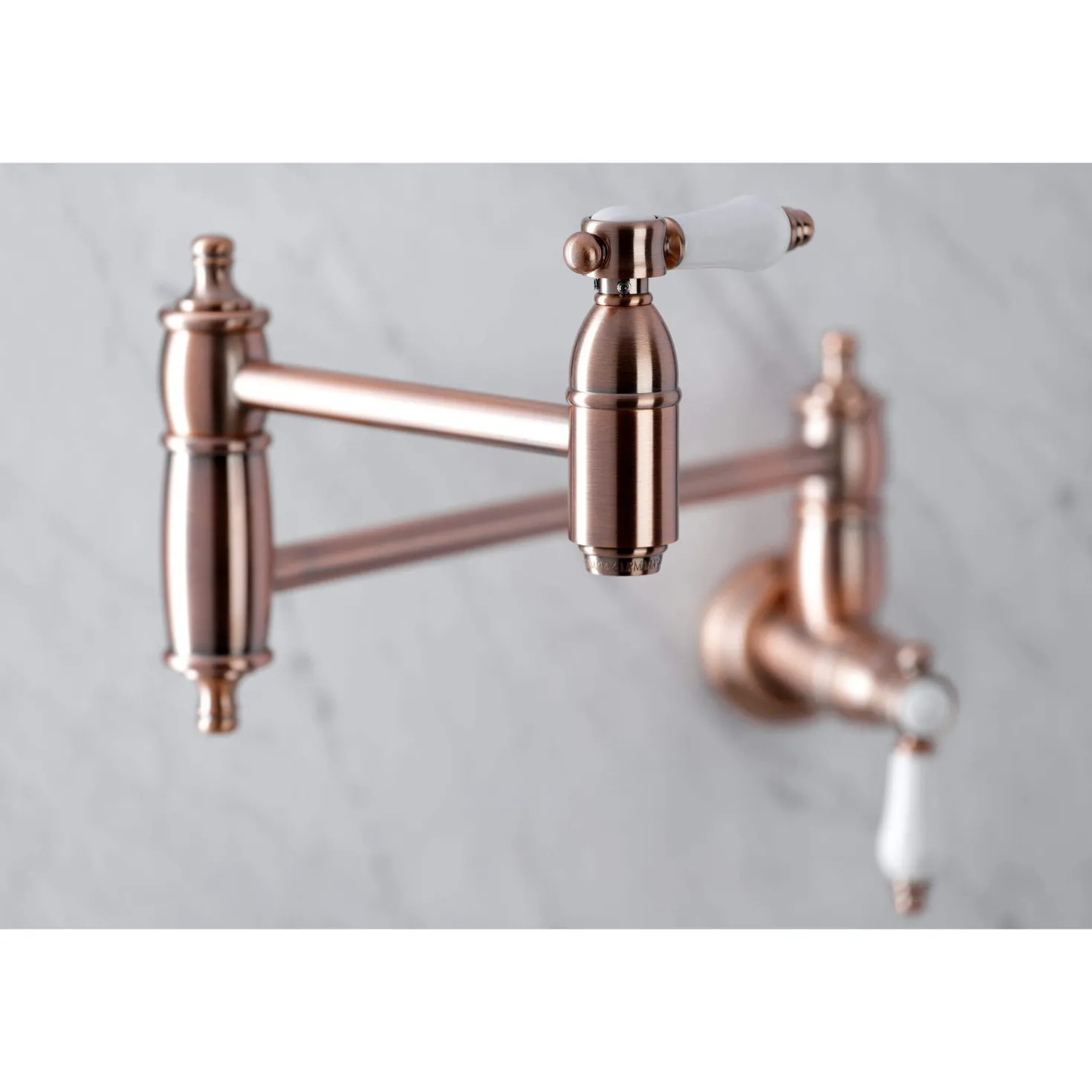 Kingston Brass KS310BPLAC Bel Air Wall Mount Pot Filler Kitchen Faucet, Antique Copper