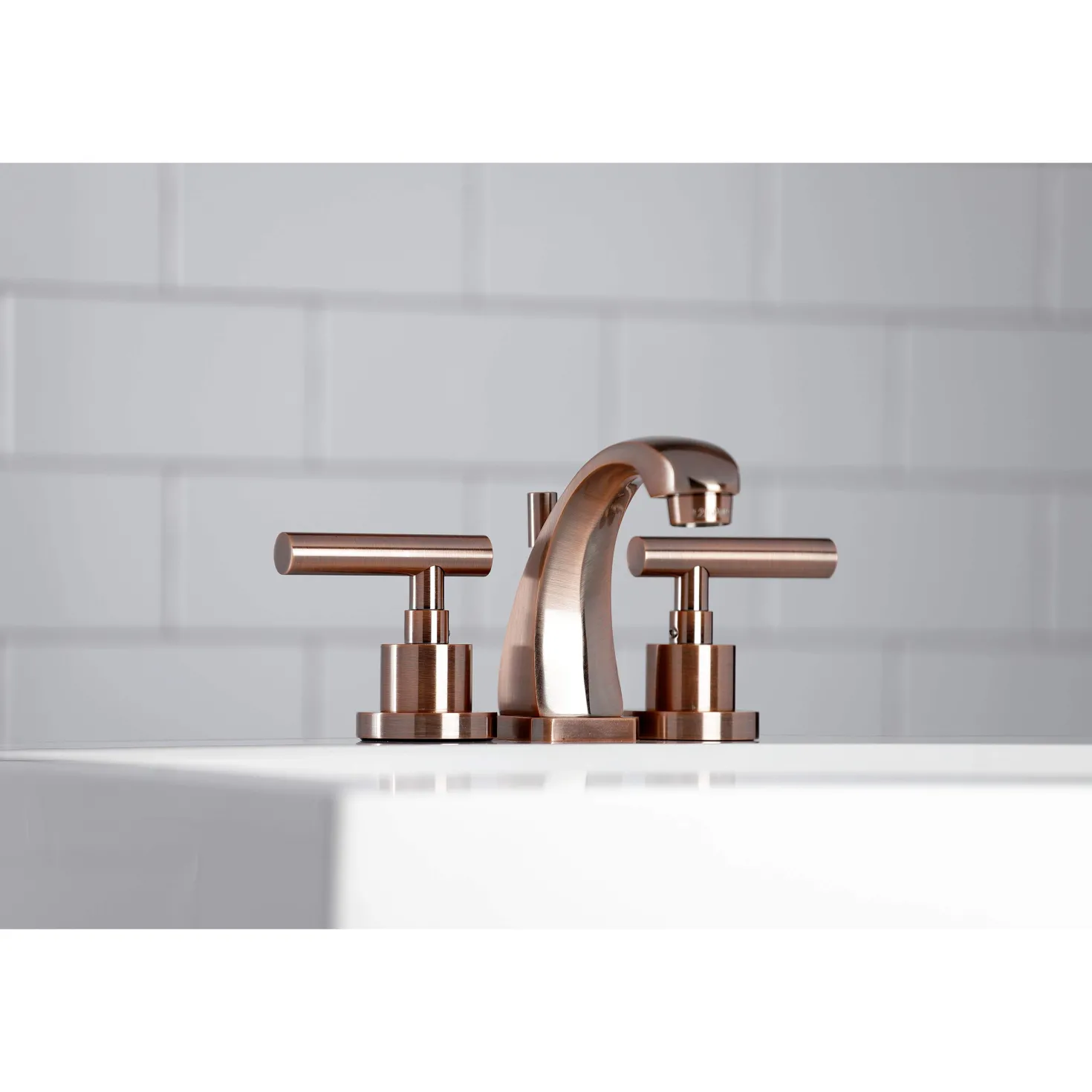 Kingston Brass KS494CMLAC Manhattan 8 in. Widespread Bathroom Faucet, Antique Copper
