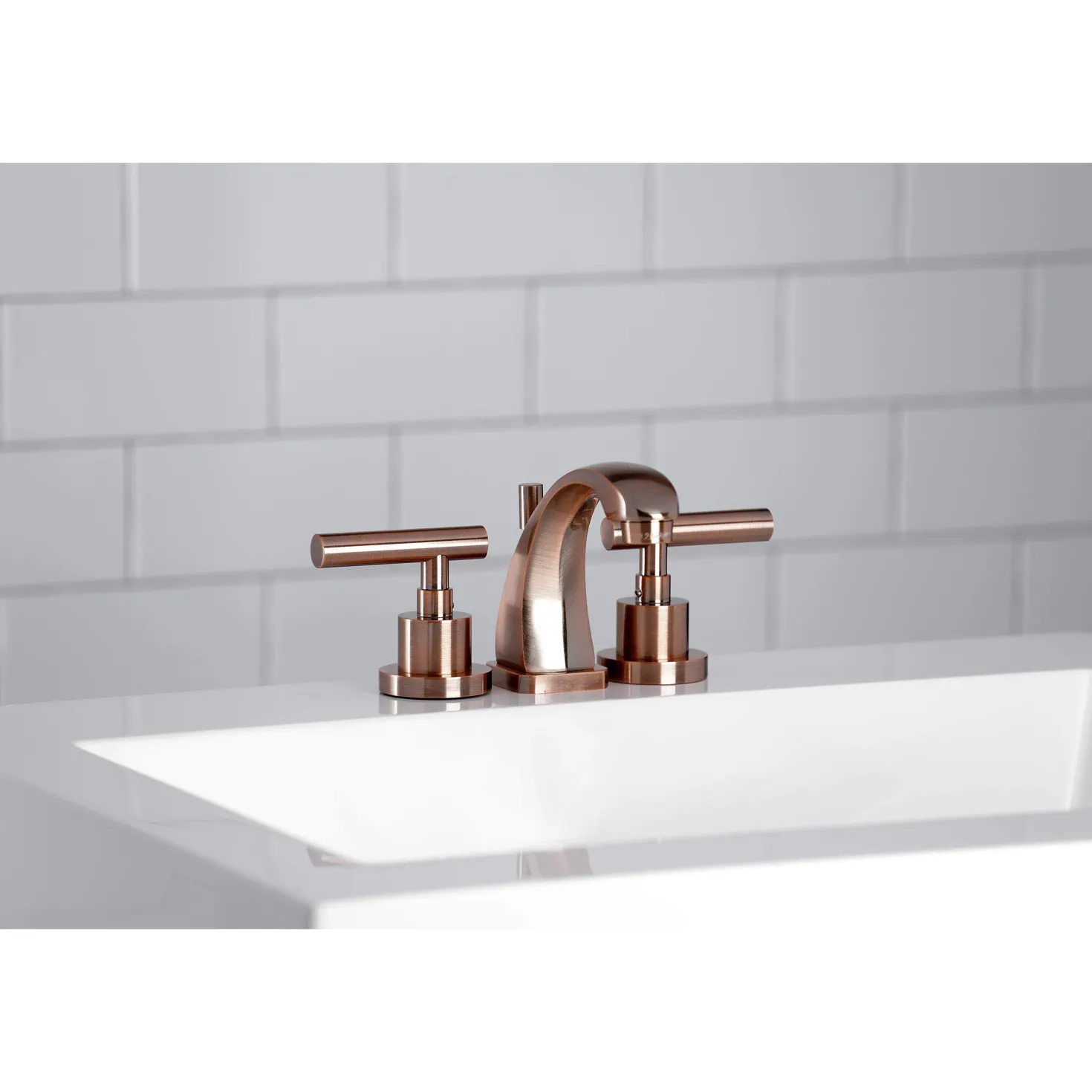 Kingston Brass KS494CMLAC Manhattan 8 in. Widespread Bathroom Faucet, Antique Copper