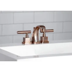 Kingston Brass KS494CQLAC Claremont 8 in. Widespread Bathroom Faucet, Antique Copper