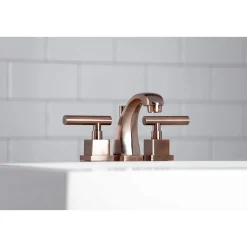 Kingston Brass KS494CQLAC Claremont 8 in. Widespread Bathroom Faucet, Antique Copper