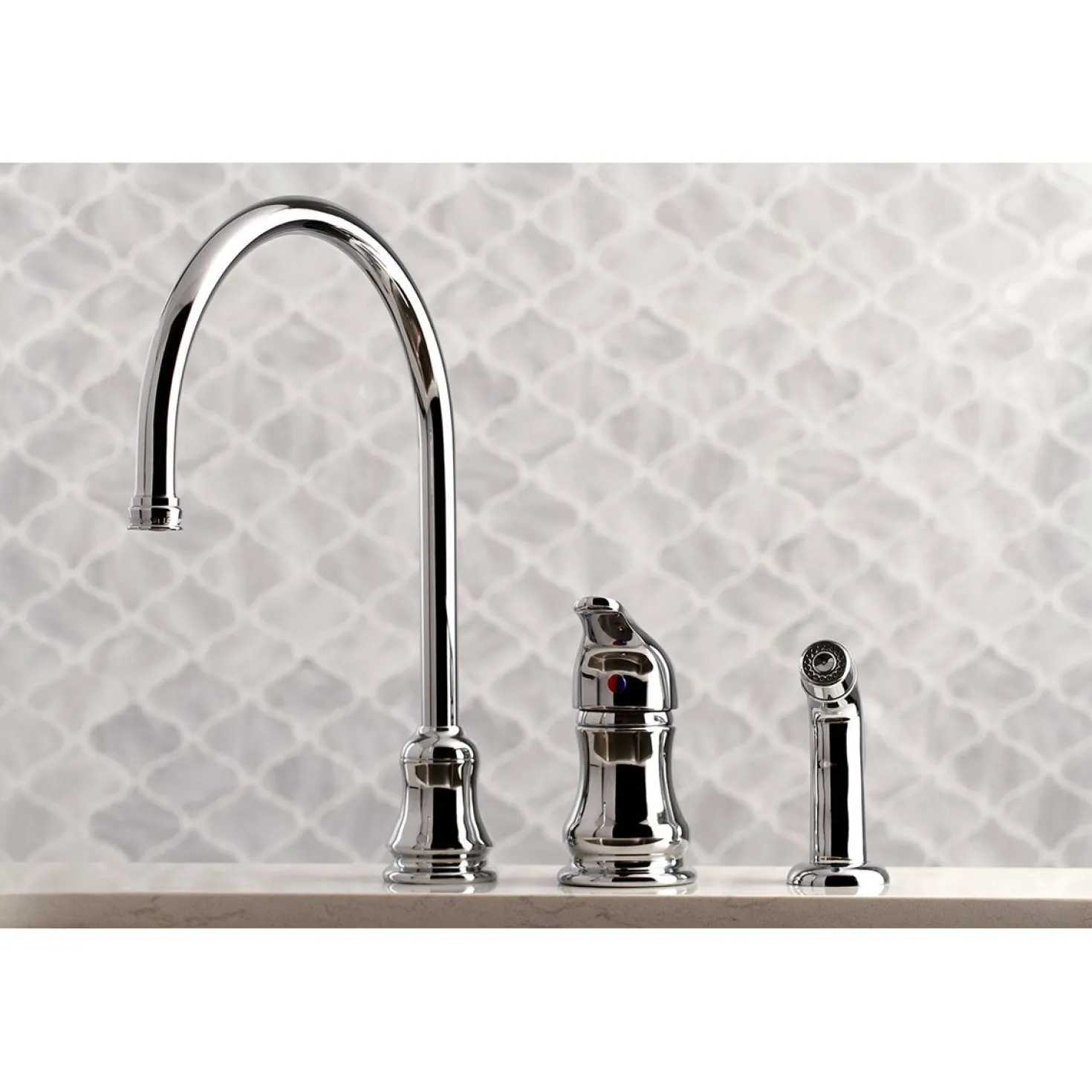 Kingston Brass KS821CSP Single-Handle Kitchen Faucet in Polished Chrome