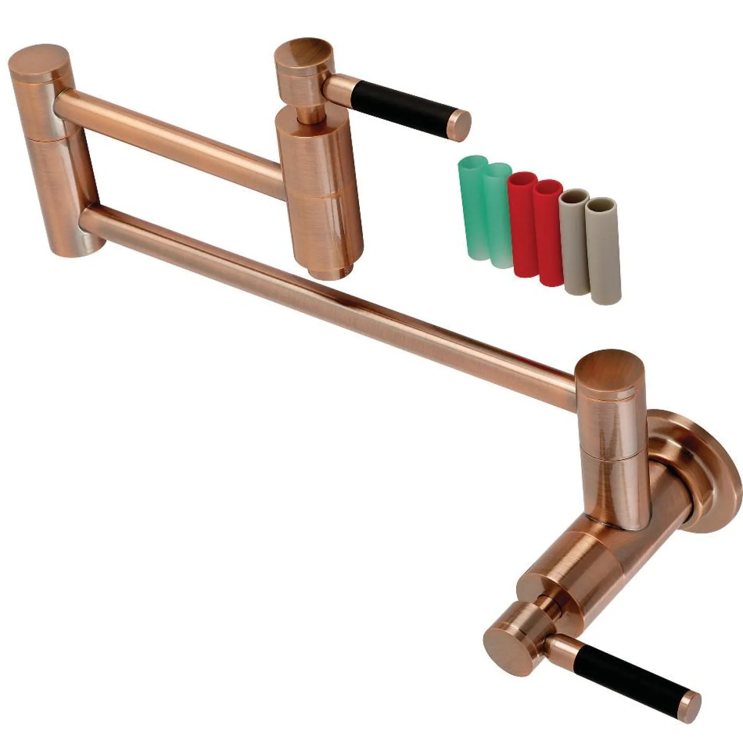 Kingston Brass KS810DKLAC Concord Wall Mount Pot Filler Kitchen Faucet, Antique Copper