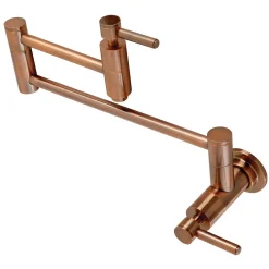 Kingston Brass KS810DLAC Concord Wall Mount Pot Filler Kitchen Faucet, Antique Copper