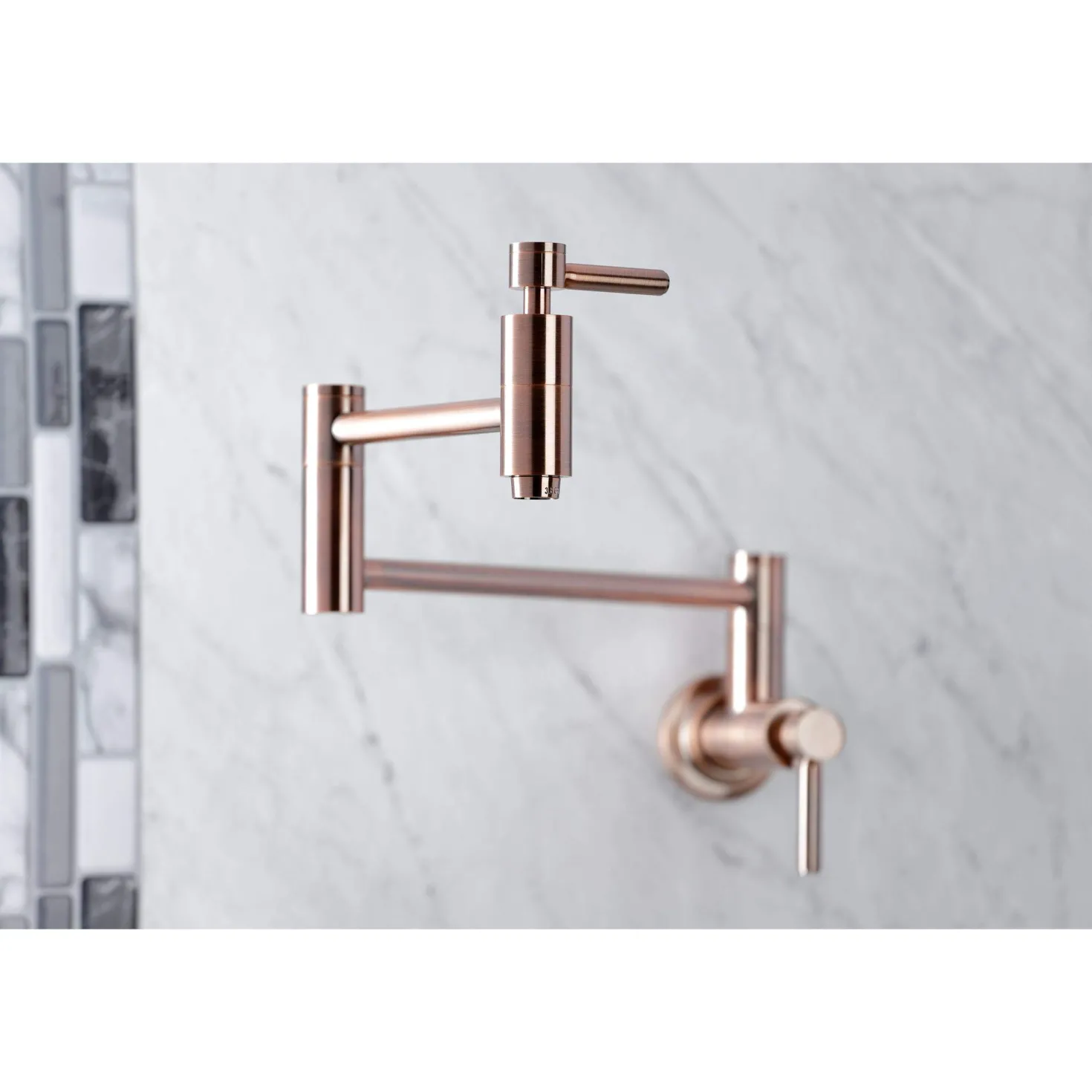Kingston Brass KS810DLAC Concord Wall Mount Pot Filler Kitchen Faucet, Antique Copper
