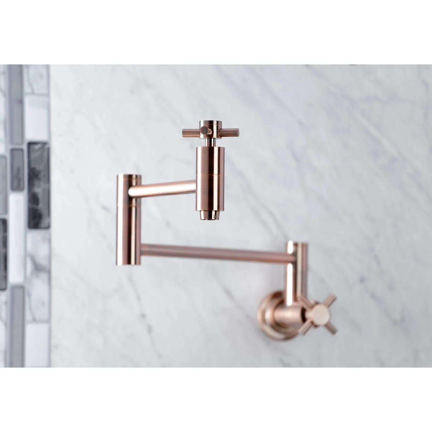 Kingston Brass KS810DXAC Concord Wall Mount Pot Filler Kitchen Faucet, Antique Copper