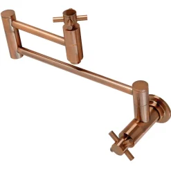Kingston Brass KS810DXAC Concord Wall Mount Pot Filler Kitchen Faucet, Antique Copper