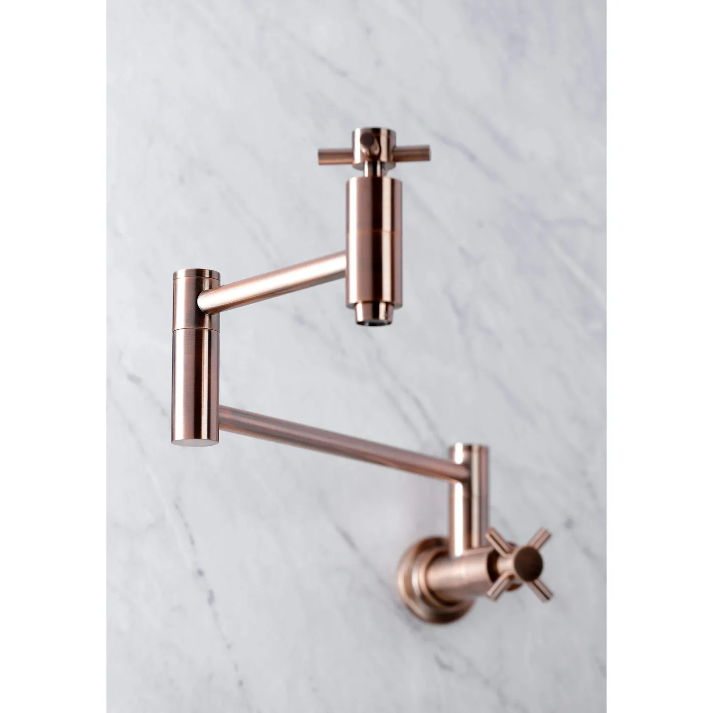Kingston Brass KS810DXAC Concord Wall Mount Pot Filler Kitchen Faucet, Antique Copper
