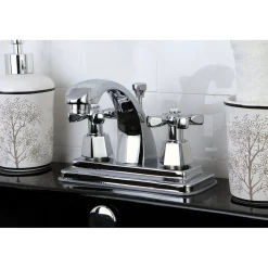 Kingston Brass KS4641HX 4-Inch Centerset Bathroom Faucet in Polished Chrome