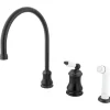 Kingston Brass KS3815PL Single Handle Widespread Kitchen Faucet with Non-Metallic Sprayer