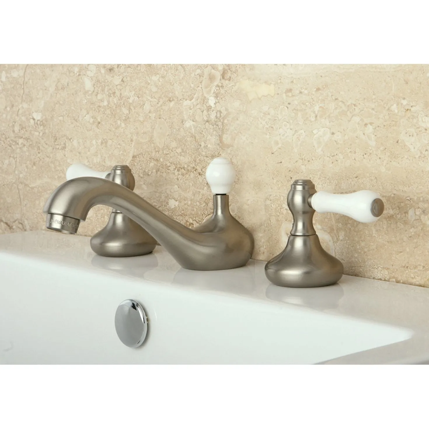 Kingston Brass KS948PL 8 to 16-Inch Widespread Bathroom Faucet in Brushed Nickel