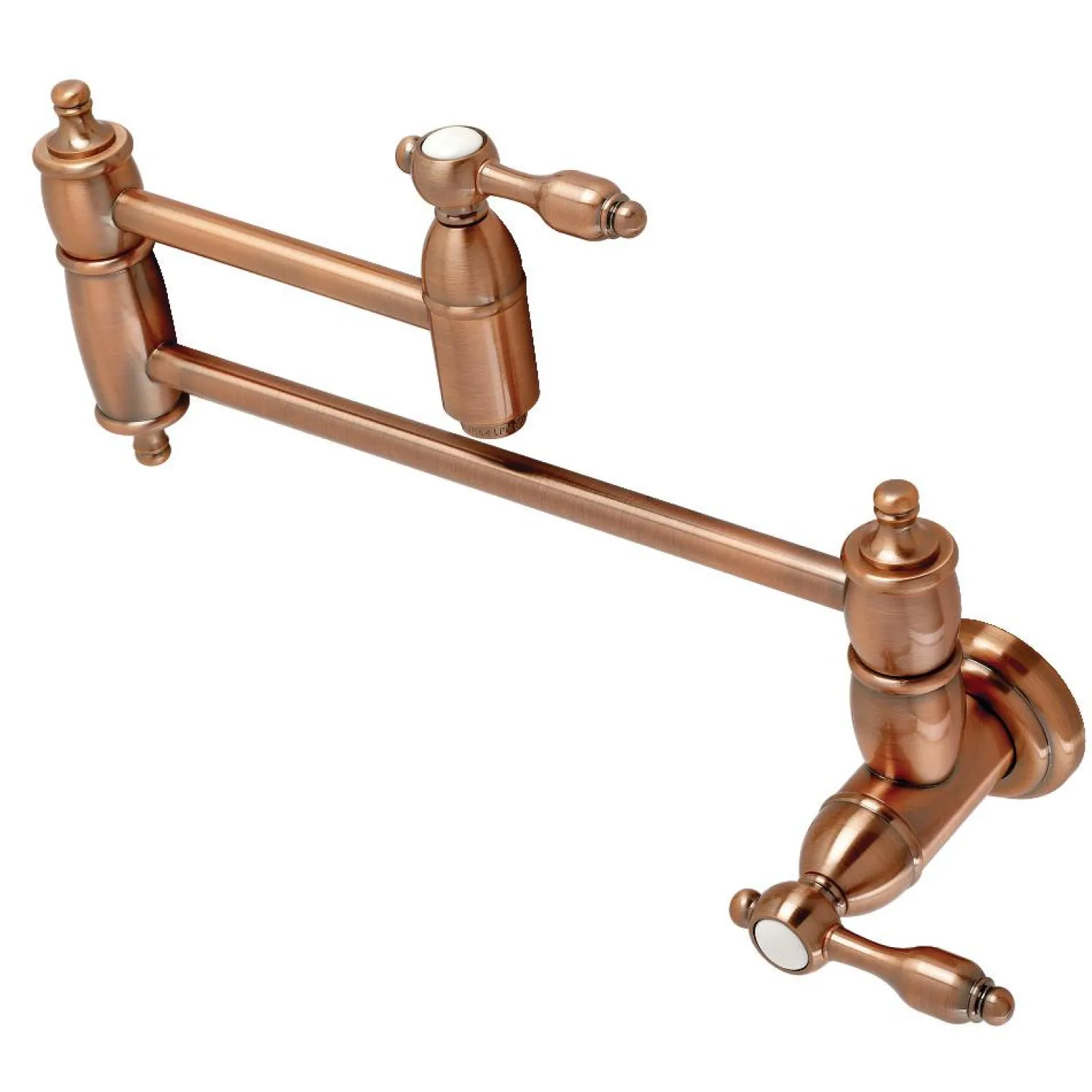 Kingston Brass KS310TALAC Tudor Wall Mount Pot Filler Kitchen Faucet, Antique Copper