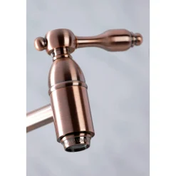 Kingston Brass KS310TALAC Tudor Wall Mount Pot Filler Kitchen Faucet, Antique Copper