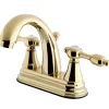 Kingston Brass KS7612TAL 4" Centerset Lavatory Faucet with Brass Pop-up in Polished Brass
