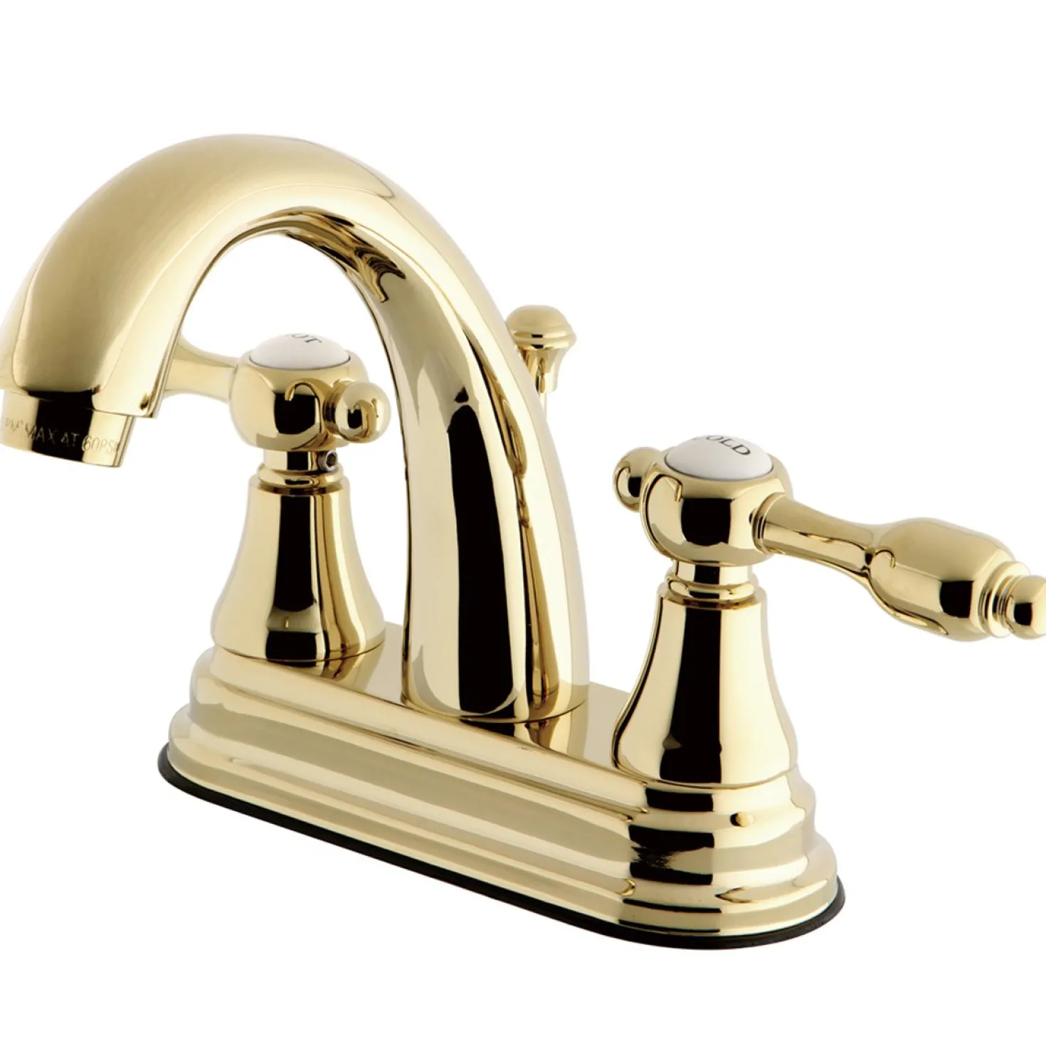 Kingston Brass KS7612TAL 4" Centerset Lavatory Faucet with Brass Pop-up in Polished Brass