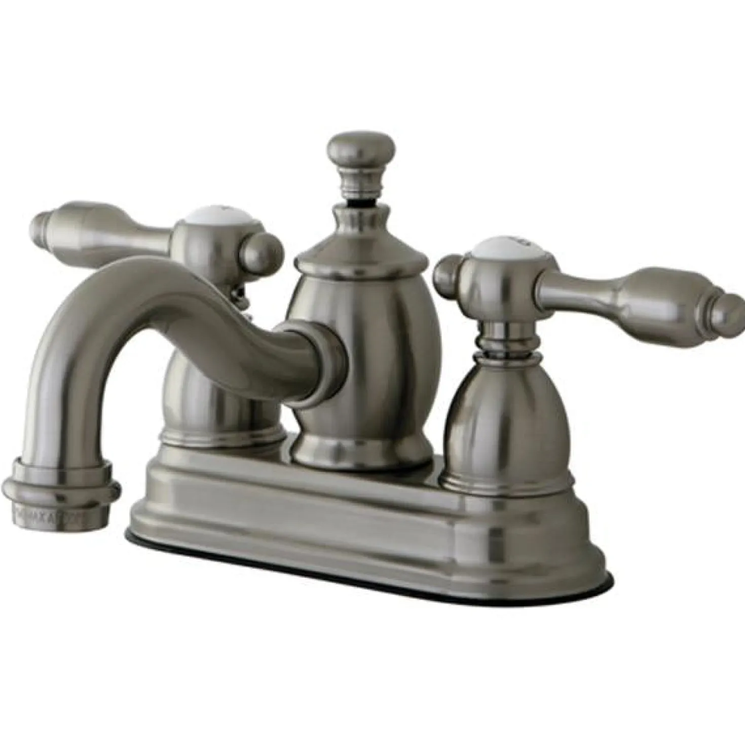 Kingston Brass KS7108TAL 4" Centerset Lavatory Faucet with Brass Pop-up in Satin Nickel