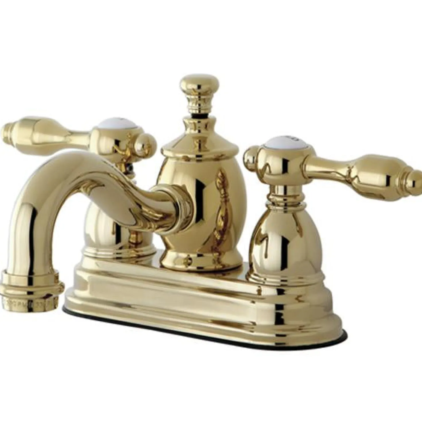 Kingston Brass KS7102TAL 4" Centerset Lavatory Faucet with Brass Pop-up in Polished Brass