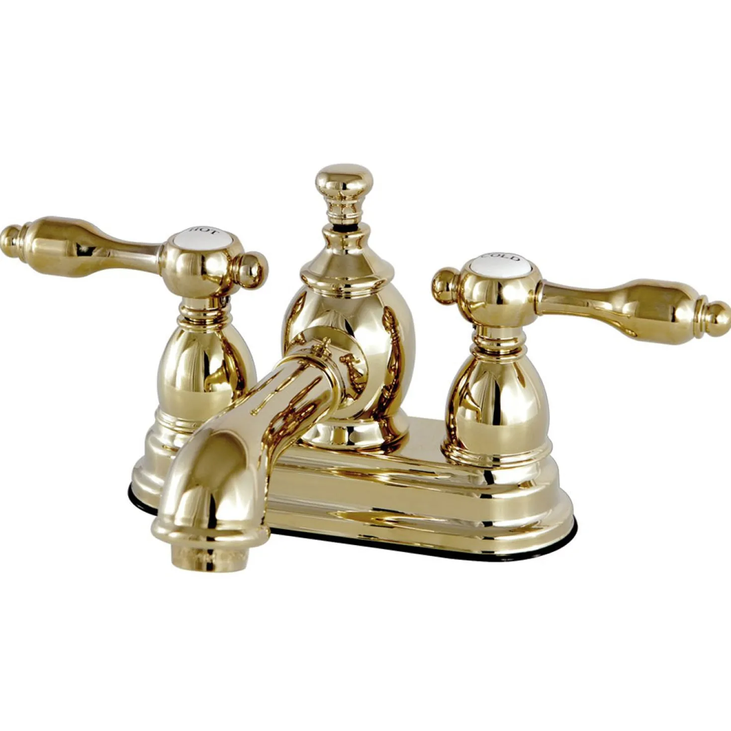 Kingston Brass KS7002TAL 4" Centerset Lavatory Faucet with Brass Pop-up in Polished Brass