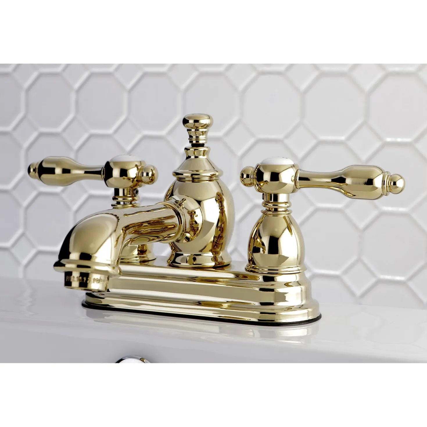 Kingston Brass KS7002TAL 4" Centerset Lavatory Faucet with Brass Pop-up in Polished Brass