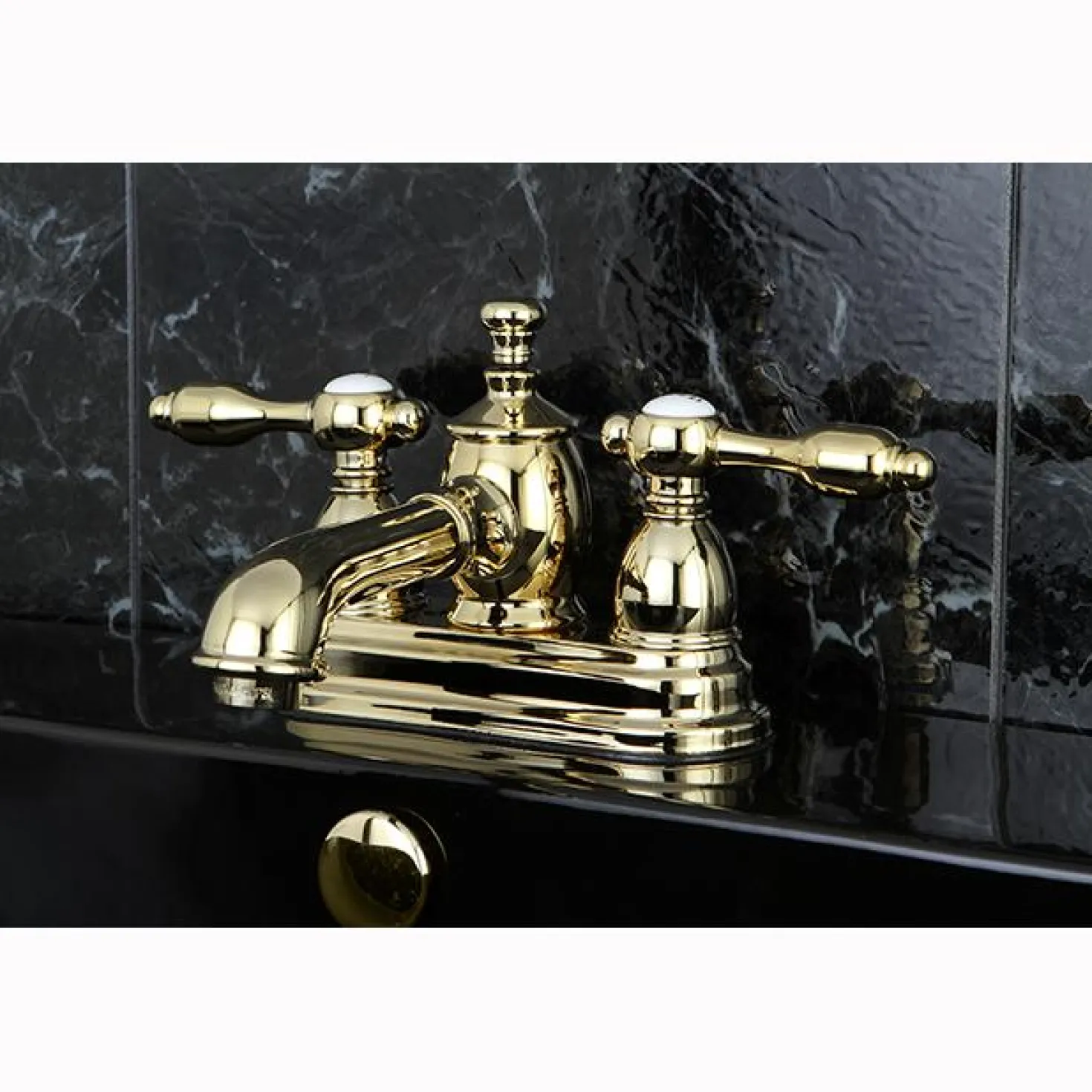 Kingston Brass KS7002TAL 4" Centerset Lavatory Faucet with Brass Pop-up in Polished Brass
