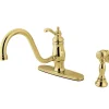 Kingston Brass KS1572TLBS Single-Handle Kitchen Faucet in Polished Brass