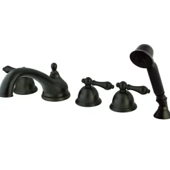 Kingston Brass KS335X5AL-P Roman Lever Handles Tub Faucet with Hand Shower
