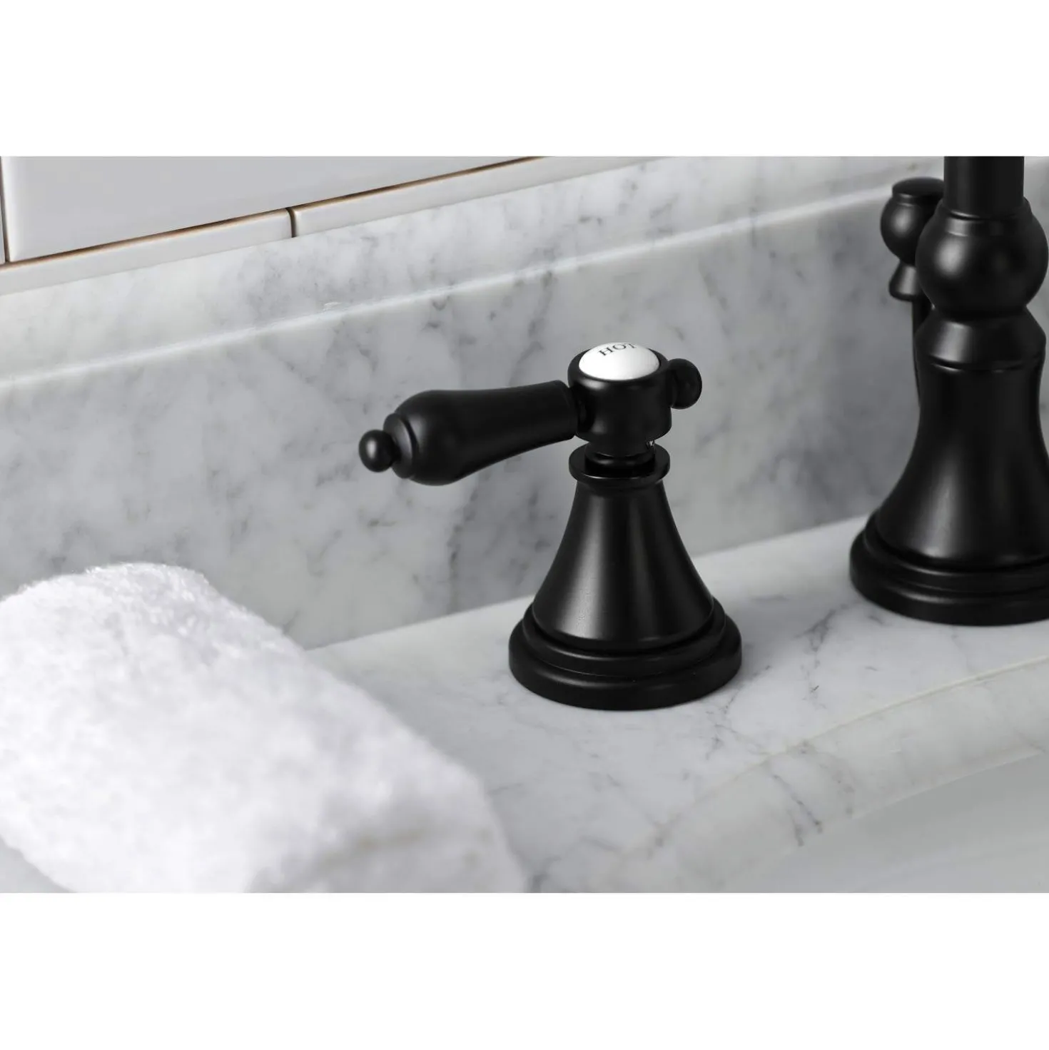 Kingston Brass KS298XBAL-P Heirloom Widespread Bathroom Faucet with Brass Pop-Up
