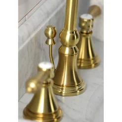 Kingston Brass KS298XBAL-P Heirloom Widespread Bathroom Faucet with Brass Pop-Up