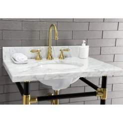 Kingston Brass KS298XBAL-P Heirloom Widespread Bathroom Faucet with Brass Pop-Up