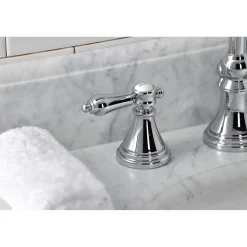 Kingston Brass KS298XBAL-P Heirloom Widespread Bathroom Faucet with Brass Pop-Up