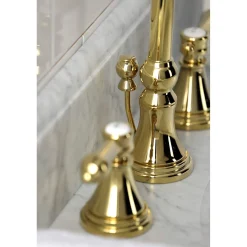 Kingston Brass KS298XBAL-P Heirloom Widespread Bathroom Faucet with Brass Pop-Up