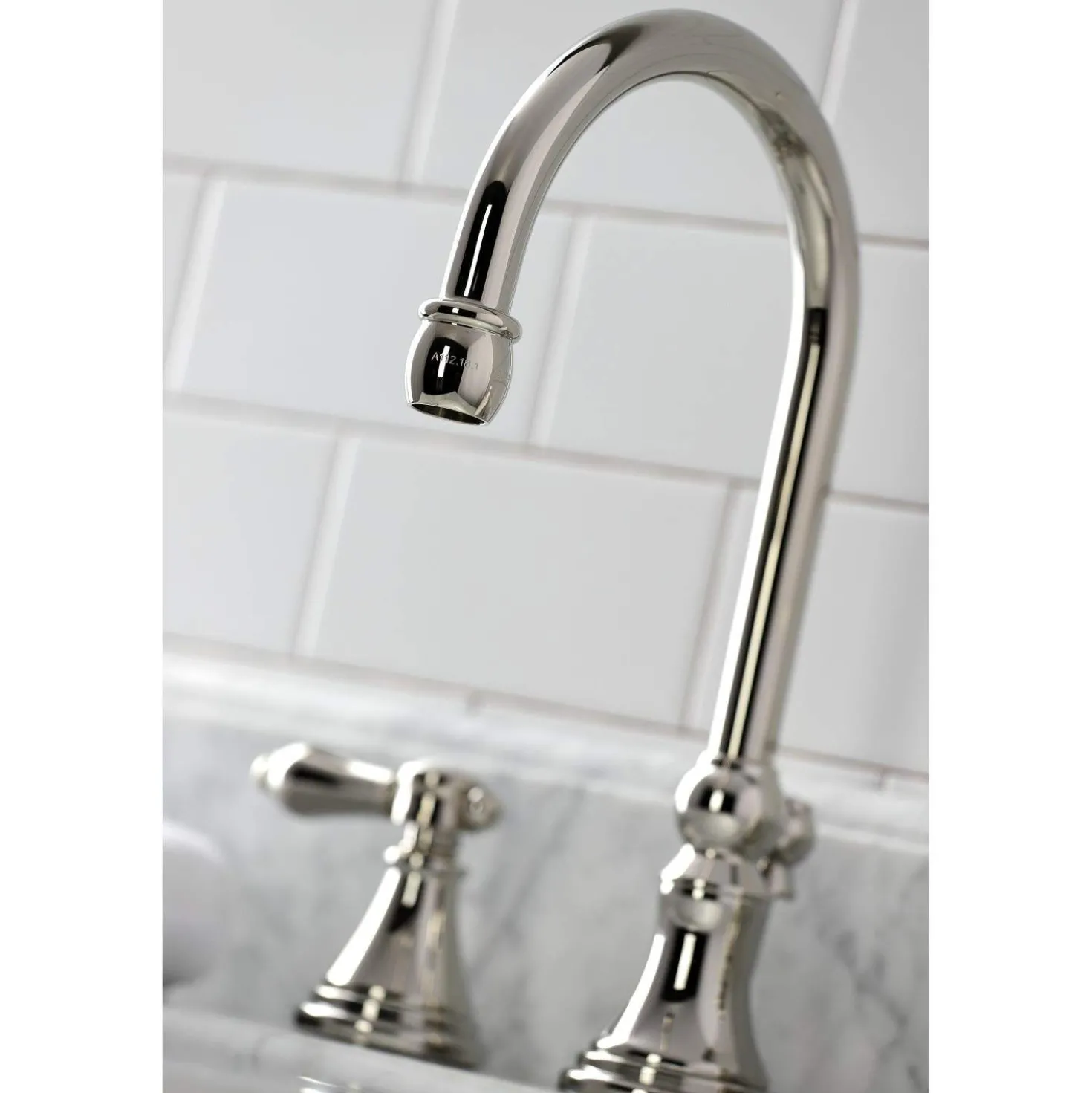 Kingston Brass KS298XBAL-P Heirloom Widespread Bathroom Faucet with Brass Pop-Up